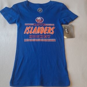 NHL New York Islanders Royal Blue Tee with Orange & White Graphics